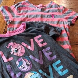 Hasbro My Little Pony Gray and Pink Shirt and Polo Pink And Grey